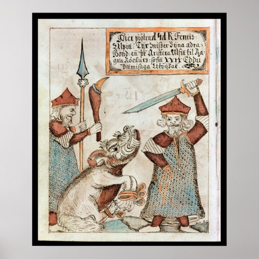 Norse god Tyr losing his hand to the bound wolf ポスター (正面)