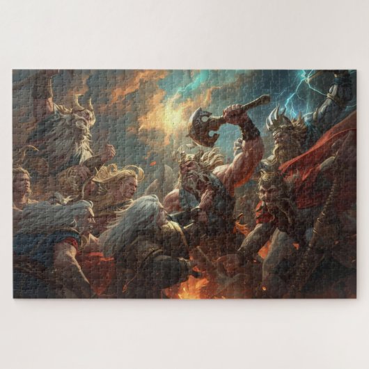 Norse Mythology Battle Scene Jigsaw Puzzle ジグソーパズル (横)