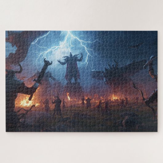 Norse Mythology Battle Scene Jigsaw Puzzle ジグソーパズル (横)