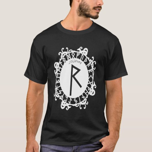 Norse Rune Journey RAIDHO Viking Rune Symbol Celti Tシャツ (正面)