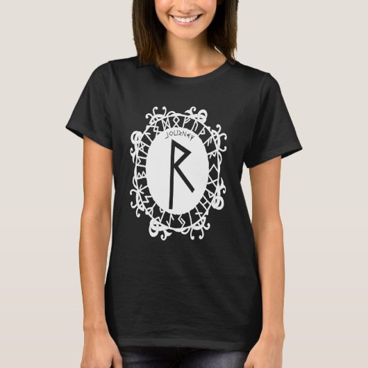 Norse Rune Journey RAIDHO Viking Rune Symbol Celti Tシャツ (正面)