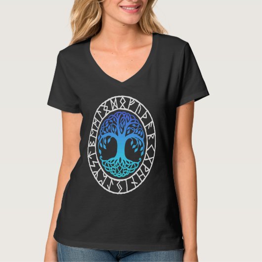 Norse Symbol YGGDRASIL Viking Symbol Nordic Rune S Tシャツ (正面)