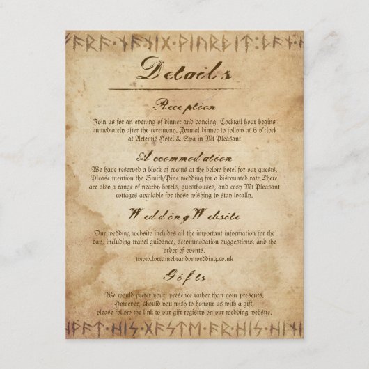 Norse Viking Rustic Details Enclosure Card エンクロージャーカード (正面)