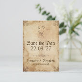 Norse Viking Rustic Save the Date Card 招待状 (スタンド正面)