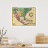 North America Map 1763 ポスター (キッチン)