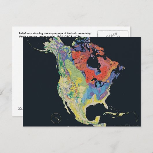 North_america_terrain_2003_map ポストカード (正面/裏面)