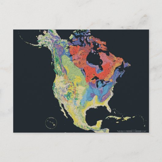 North_america_terrain_2003_map ポストカード (正面)