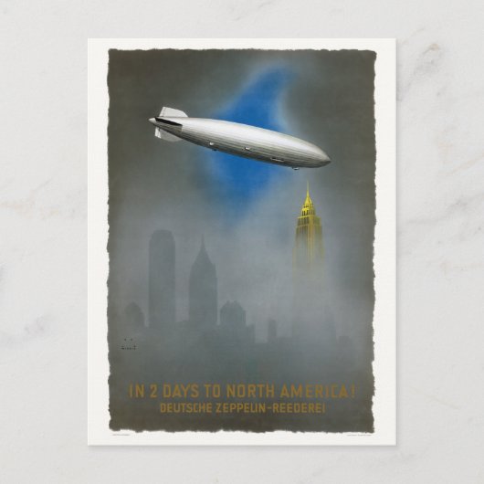 North America Zeppelin Vintage Poster 1937 ポストカード (正面)