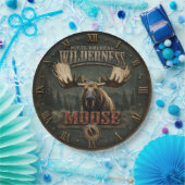 North American Rustic Moose Cabin Decor ペーパープレート (パーティー)