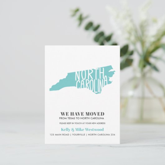 NORTH CAROLINA新しいアドレスを移動しました新しいホーム ポストカード (スタンド正面)
