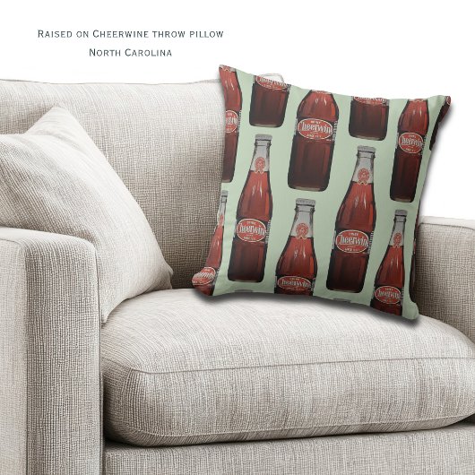 North Carolina Cheerwine Retro Soda Throw Pillow クッション