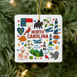 North Carolina Custom Family Trip Christmas セラミックオーナメント