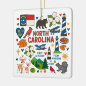 North Carolina Custom Family Trip Christmas セラミックオーナメント (左)