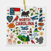 North Carolina Custom Family Trip Christmas セラミックオーナメント (正面)