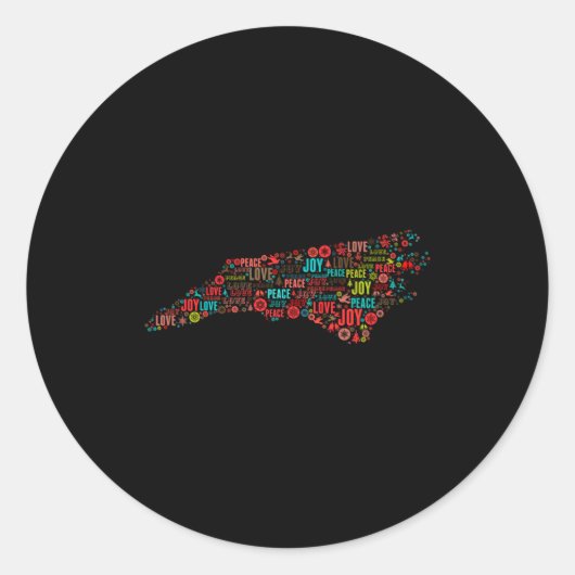 North Carolina Happy Holidays  ラウンドシール (正面)