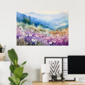 North Carolina Mountain Landscape Art ポスター (ホームオフィス)