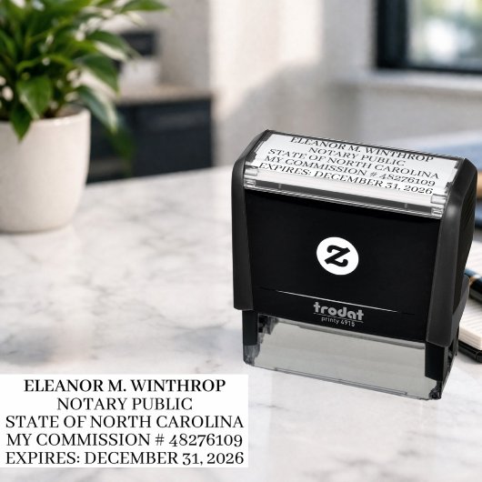 North Carolina Notary Public セルフインキングスタンプ