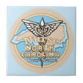 North Carolina Nurse Caduceus Ceramic Tile タイル (正面)