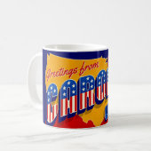 North Carolina Patriotic Greeting Mug コーヒーマグカップ (正面左)