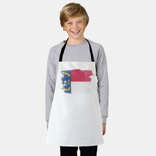 North Carolina state flag brush stroke, エプロン (着用した状態)