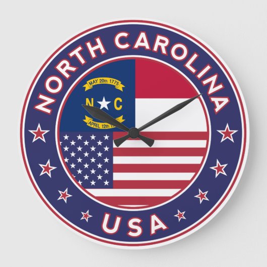 North Carolina sticker, phone case, tote bag ラージ壁時計 (正面)