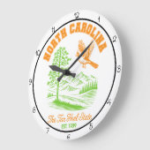 North Carolina Tar Heel State Cardinal ラージ壁時計 (傾斜)