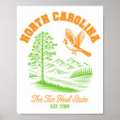 North Carolina Tar Heel State Cardinal Pine Tree ポスター (正面)