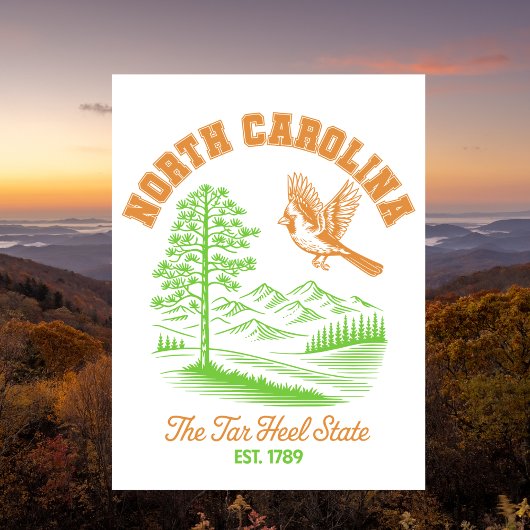 North Carolina The Tar Heel State Est. 1789 Travel ポストカード