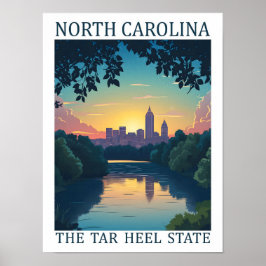 North Carolina the Tar Heel State USA Travel Place ポスター
