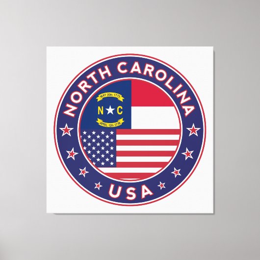 North Carolina, USA States, North Carolina poster キャンバスプリント (正面)