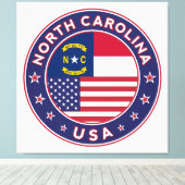 North Carolina, USA States, North Carolina poster キャンバスプリント (インサイチュ (ウッドフロア))