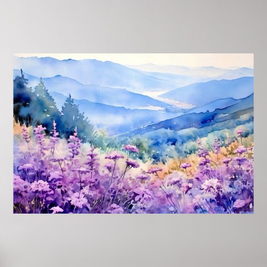 North Carolina Watercolor Wall Art Print ポスター (正面)