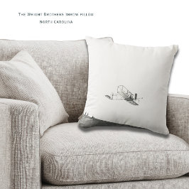 North Carolina Wright Brothers Throw Pillow クッション