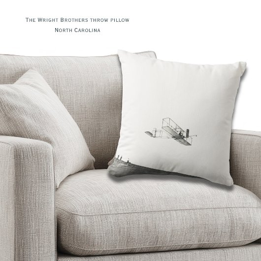 North Carolina Wright Brothers Throw Pillow クッション