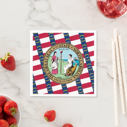 North Carolinian Flag & Seal, North Carolina スタンダードカクテルナプキン (インサイチュ)