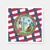 North Carolinian Flag & Seal, North Carolina スタンダードカクテルナプキン (正面)