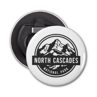North Cascades National Park Black White Emblem  栓抜き