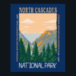 North Cascades National Park Vintage Distressed  ポスター<br><div class="desc">North Cascades vector artwork design. The park consists of a northern and southern section,  bisected by the Skagit River that flows through the reservoirs of Ross Lake National Recreation Area.</div>