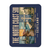 North Coast 500 Scotland Landmarks Illustration マグネット (縦)