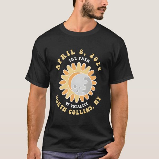 North Collins New York Solar Eclipse April 8 2024 Tシャツ (正面)