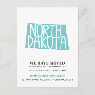 NORTH DAKOTA新しいアドレスを移動した新しいホーム ポストカード