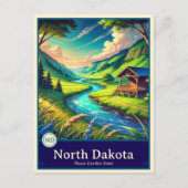 North Dakota | Anime Style Cel Shaded Postcard ポストカード (正面)