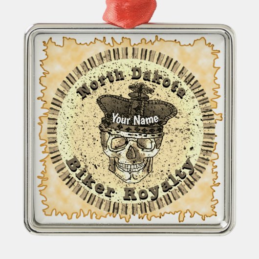 North Dakota Biker メタルオーナメント (正面)