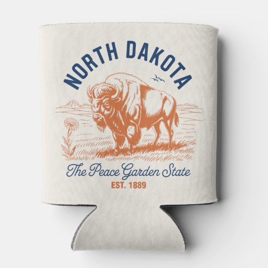 North Dakota Bison Can Cooler | Peace Garden State 缶クーラー (裏面)