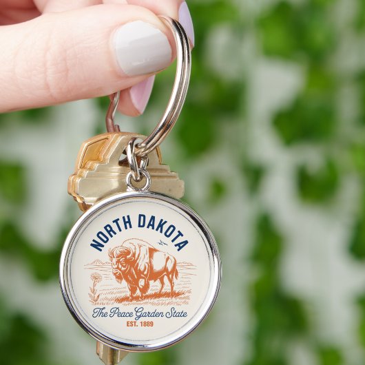 North Dakota Bison | The Peace Garden State キーホルダー