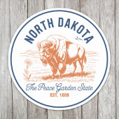 North Dakota Bison | The Peace Garden State シール
