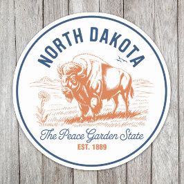 North Dakota Bison | The Peace Garden State シール