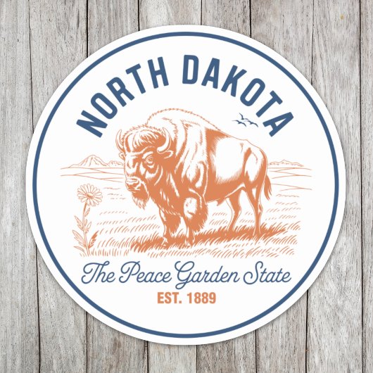 North Dakota Bison | The Peace Garden State シール