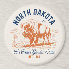 North Dakota Bison | The Peace Garden State マグネット