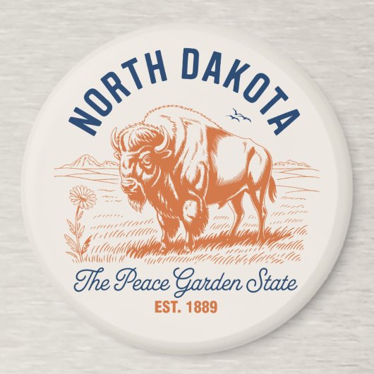 North Dakota Bison | The Peace Garden State マグネット